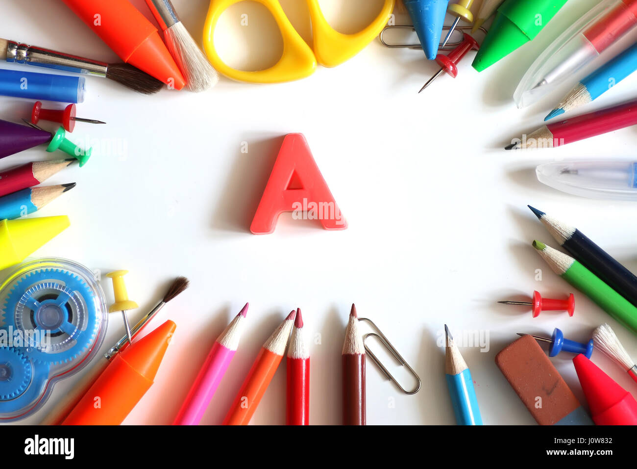 stationery white background Stock Photo Alamy