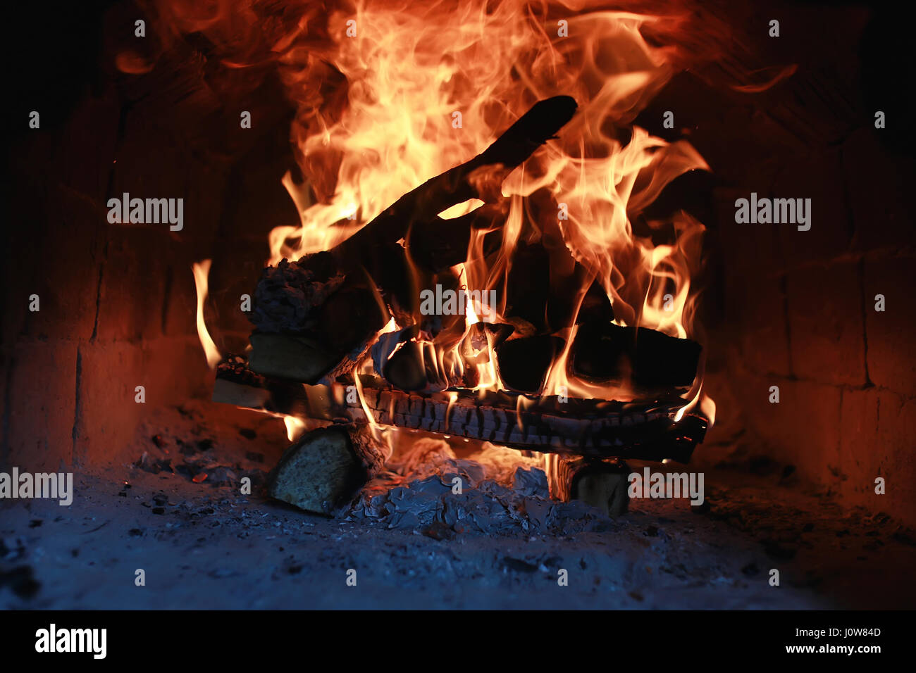 flame fire in the oven Stock Photo Alamy