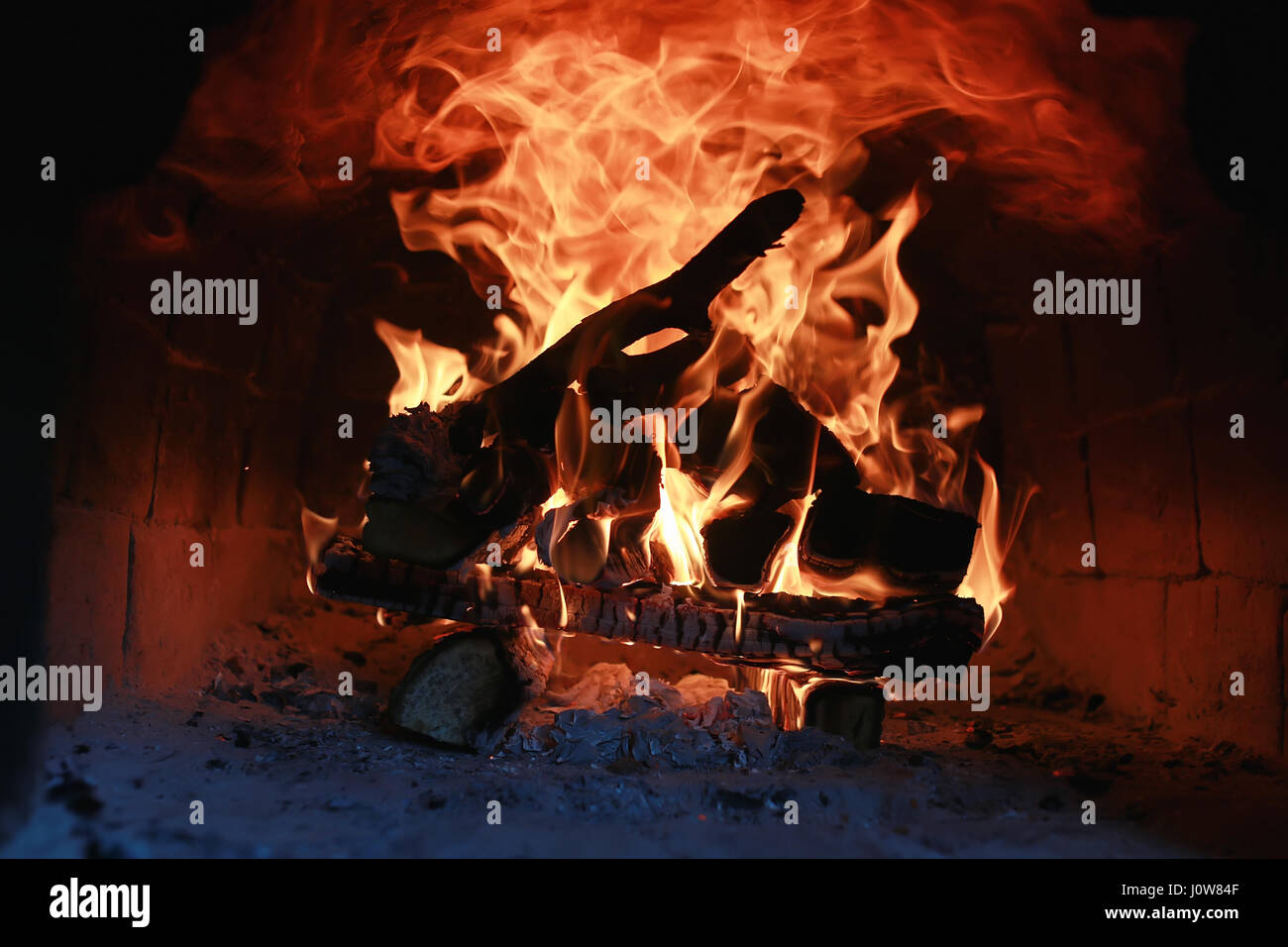 flame fire in the oven Stock Photo Alamy