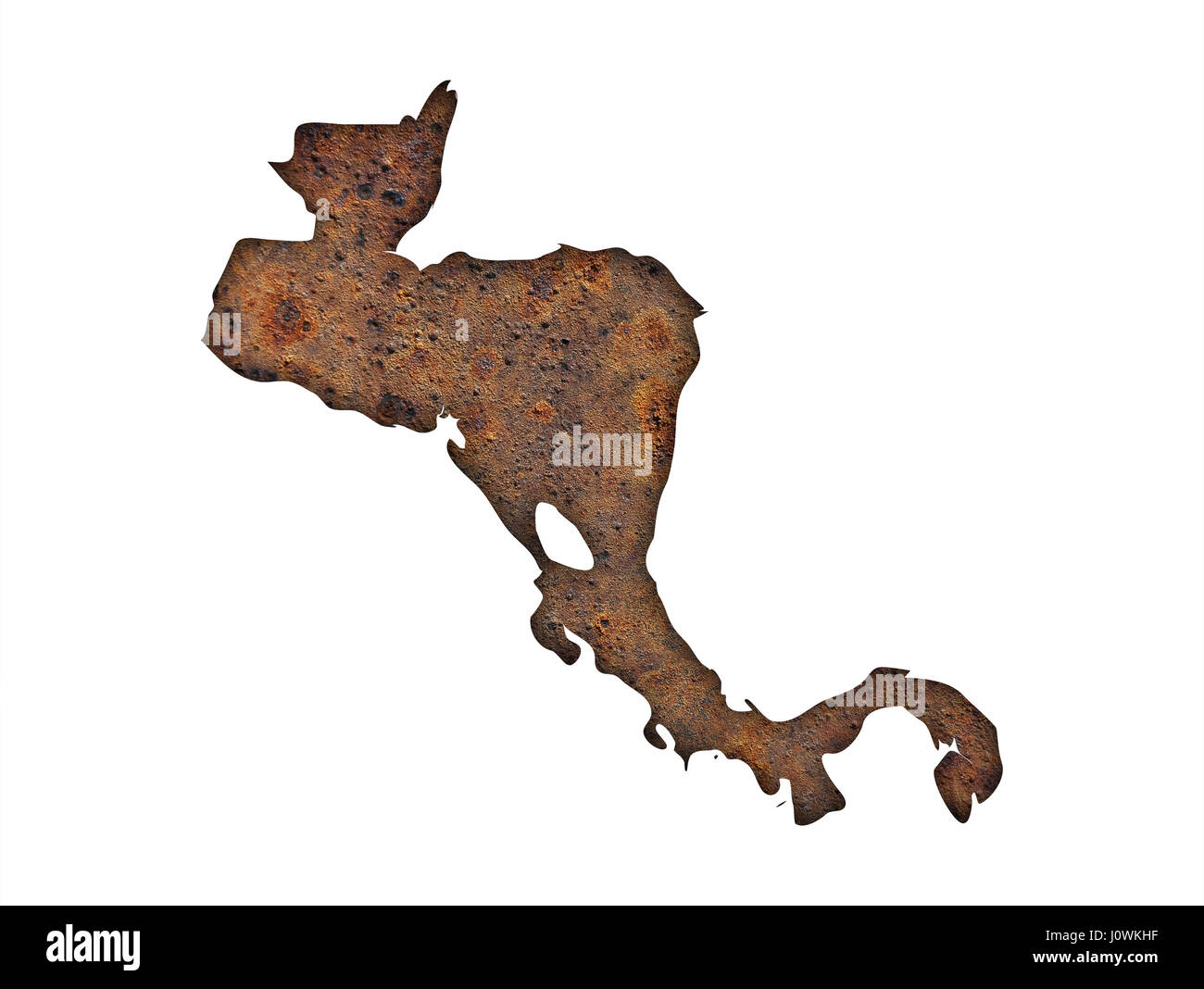 Map of Central America on rusty metal Stock Photo - Alamy