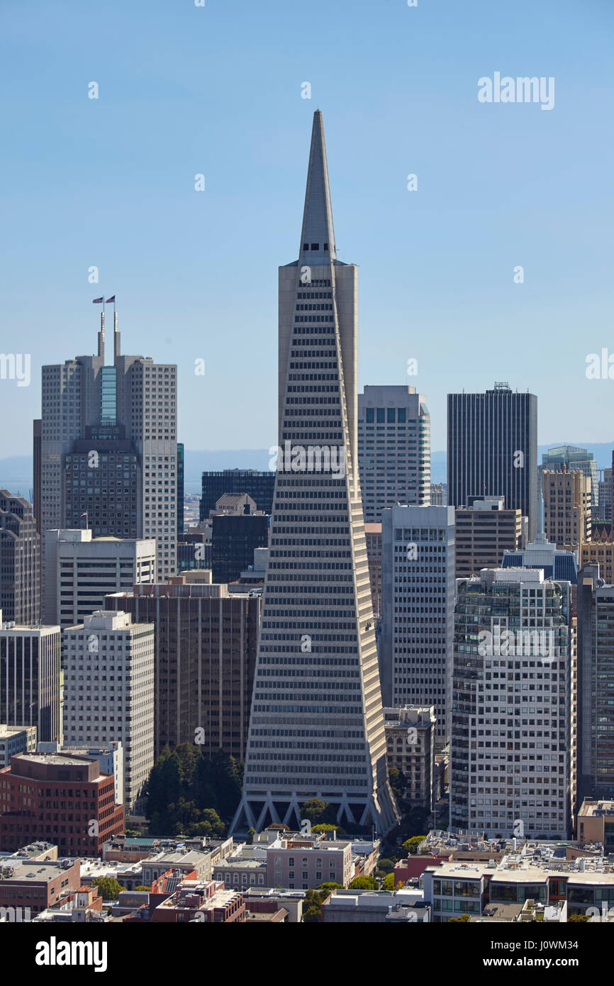 Transamerica Pyramid in San Francisco, California, USA Stock Photo