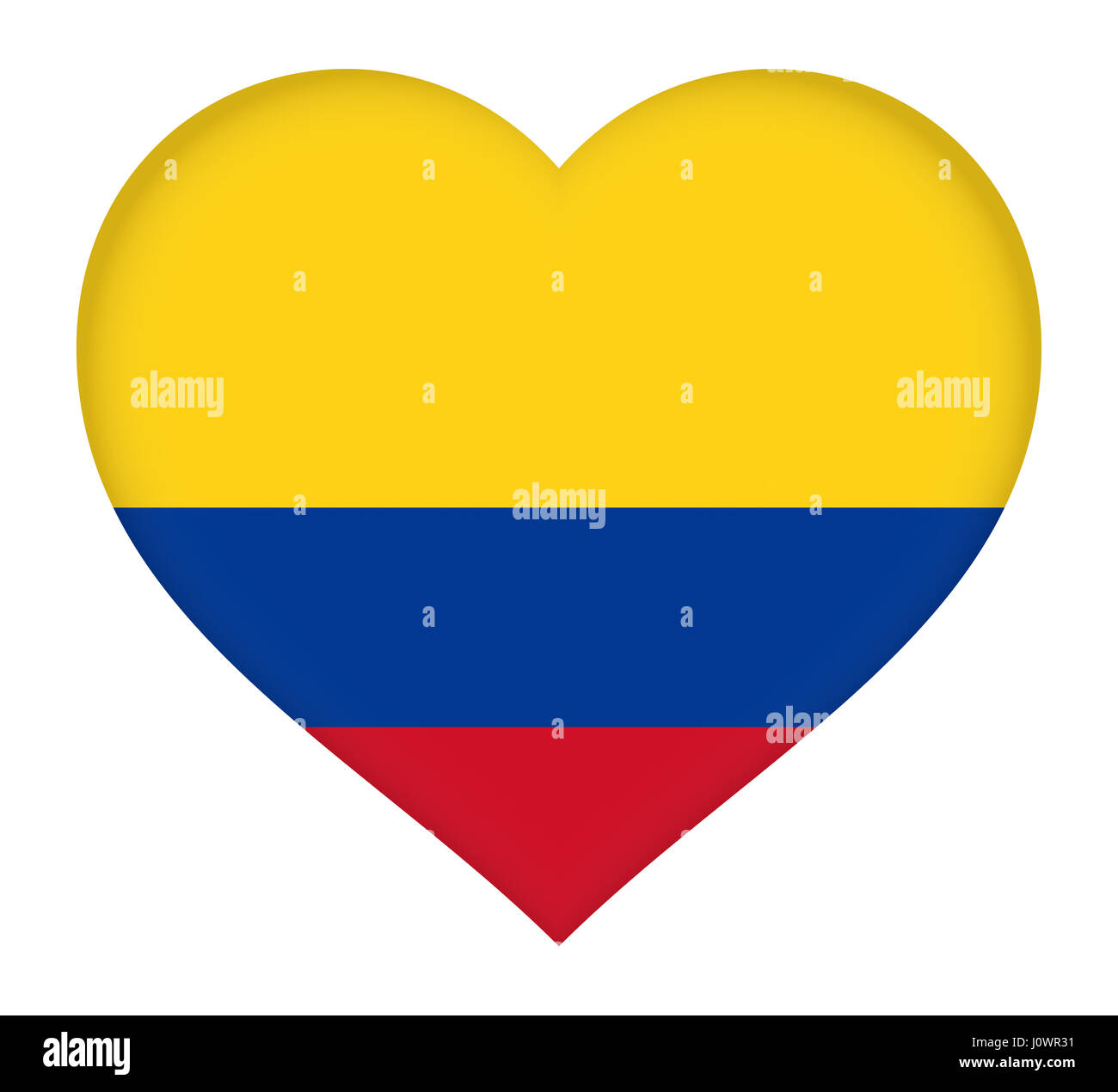 Illustration of the flag of Colombia  shaped like a heart Stock Photo