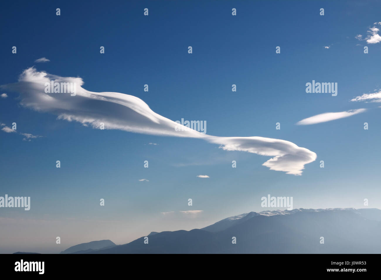 Clouds in Crimean mountains Stock Photo