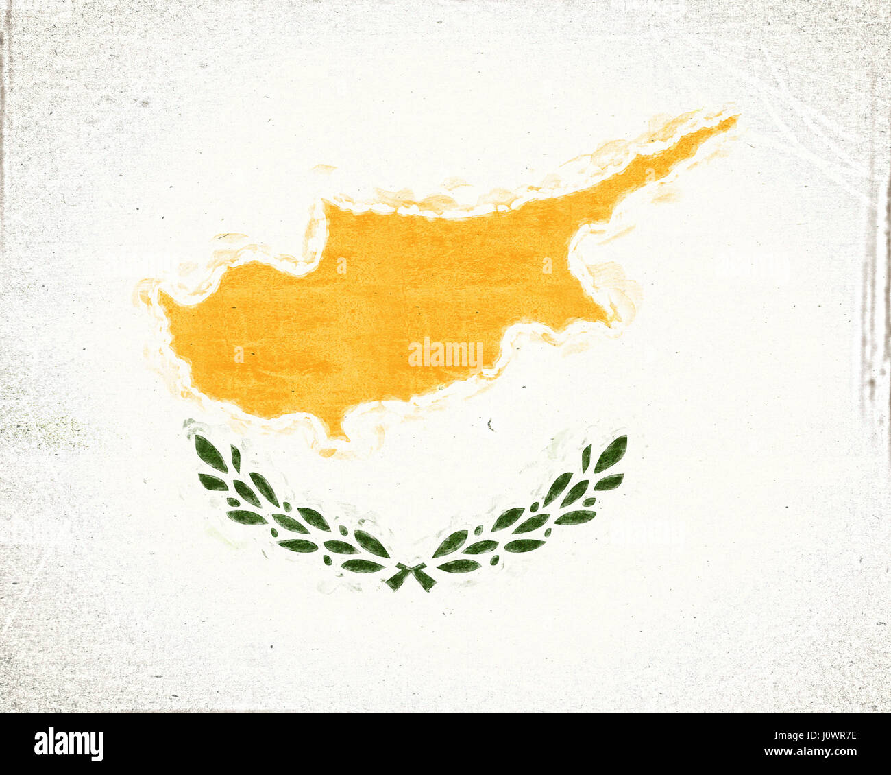 Illustration of the national flag of Cyprus with a grunge effect Stock Photo