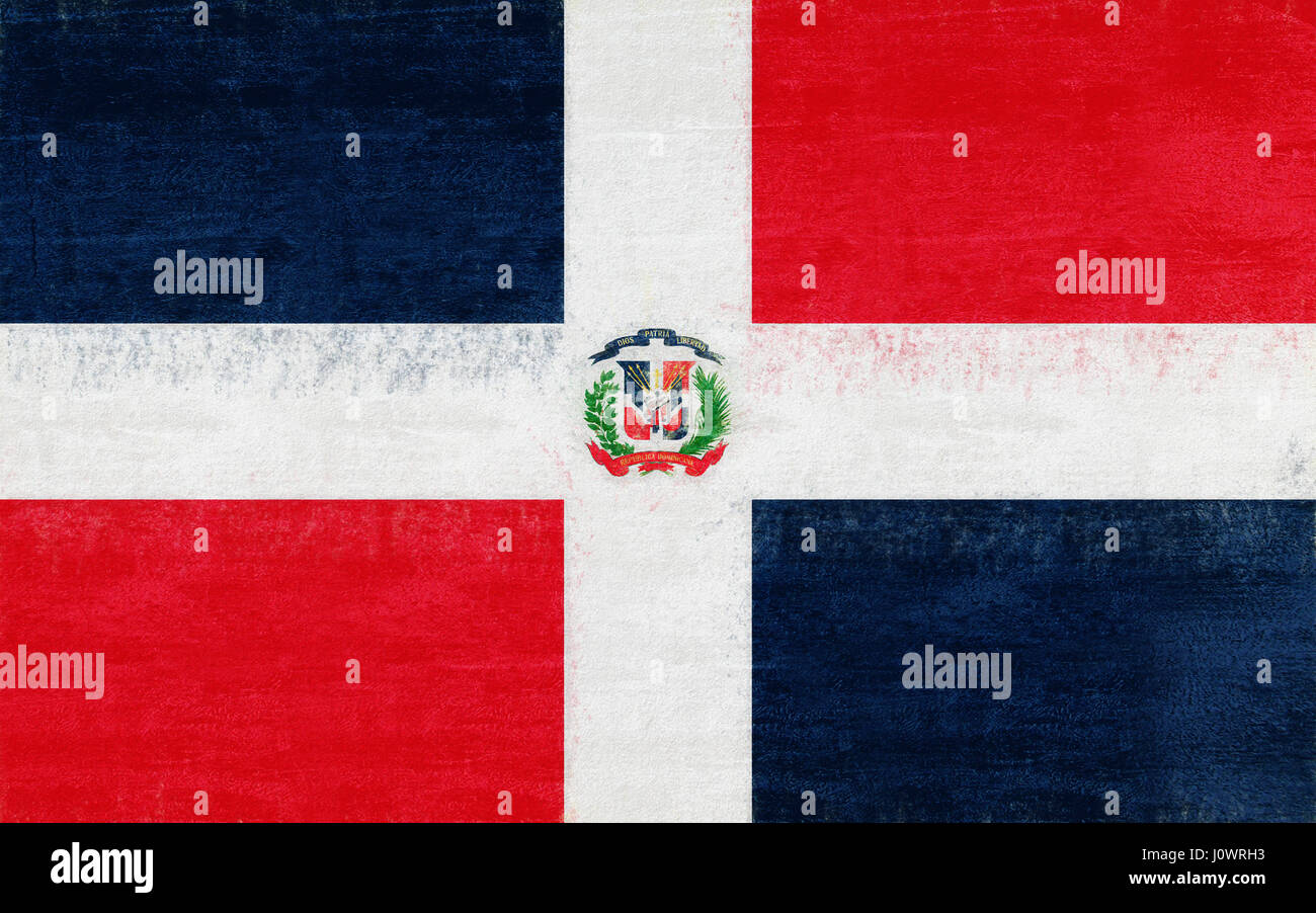 Illustration of the flag of the Dominican Republic with a grunge look Stock Photo