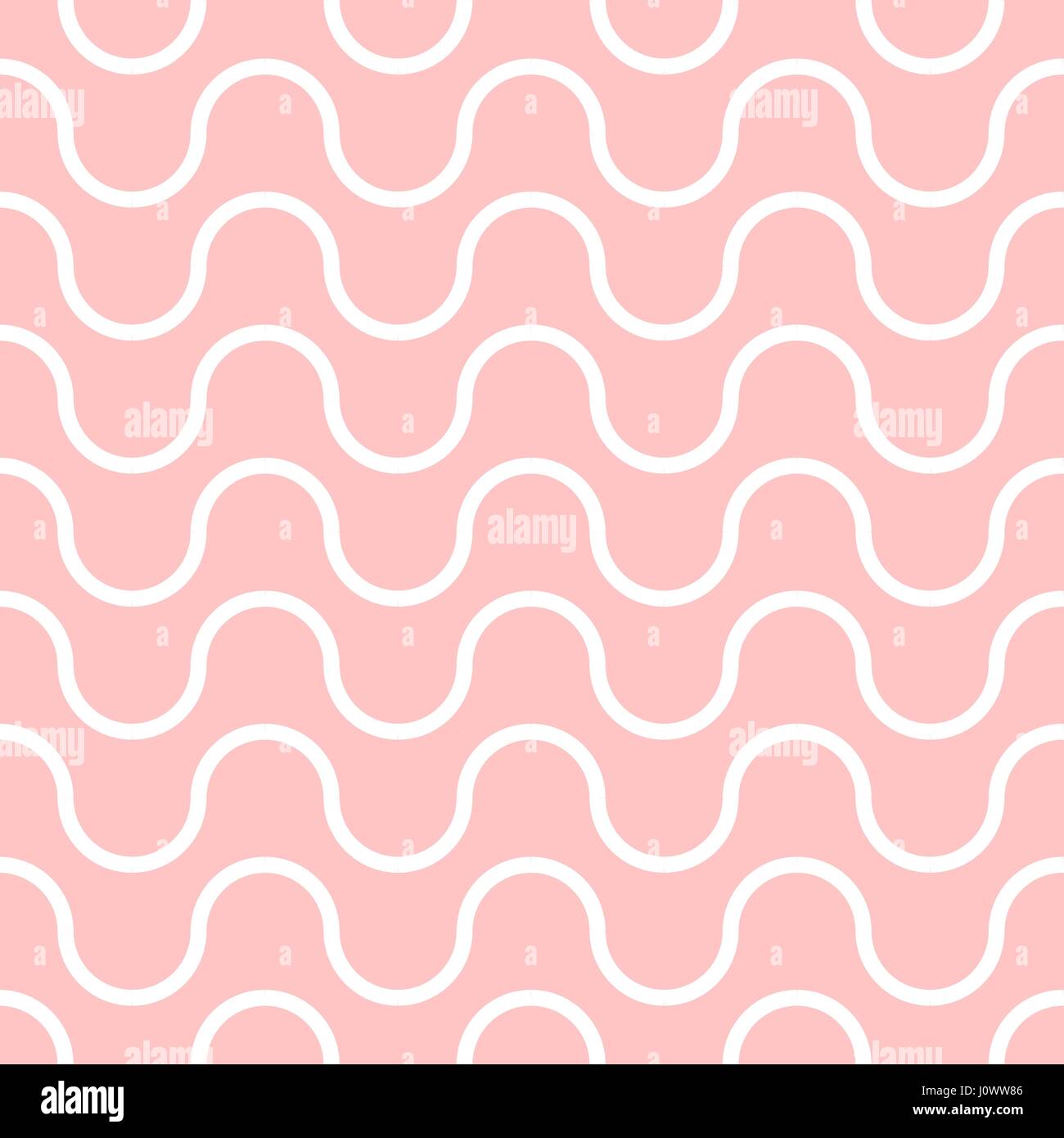 Wavy vector seamless pattern, geometric abstract background of pink and ...