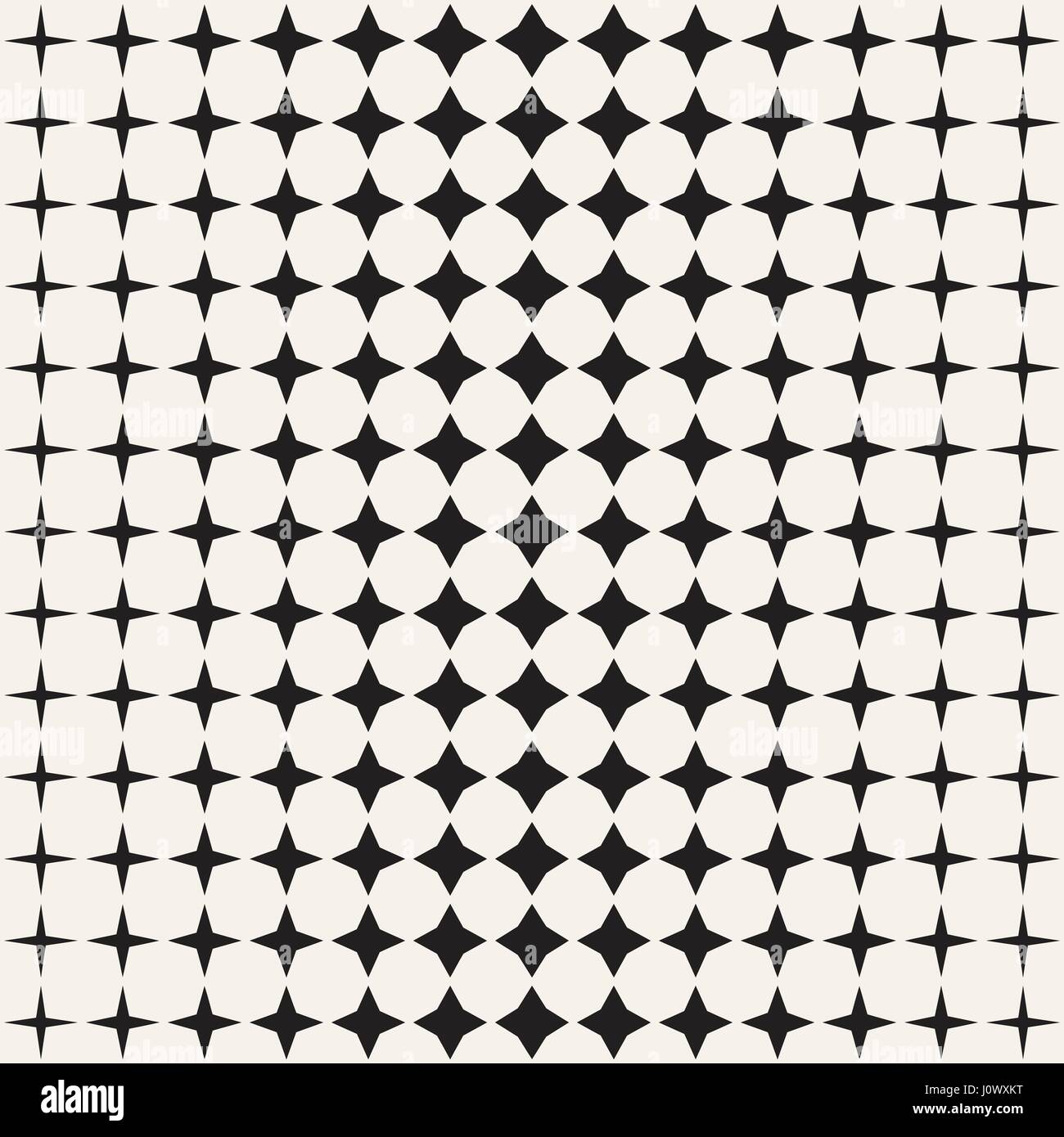 Geometric Seamless Star Shapes Pattern. Halftone Gradient Effect ...
