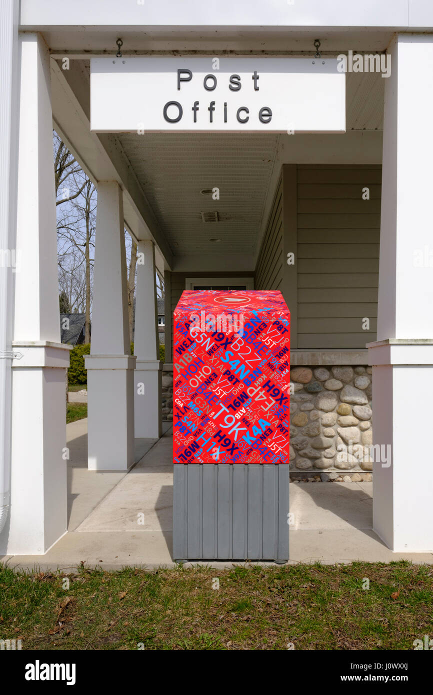 Canadian mailbox, modern design, Canada Post freestanding post box, in