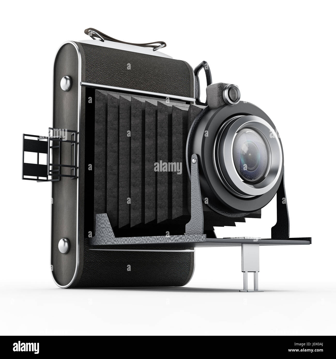 Vintage analogue camera isolated on white background Stock Photo - Alamy