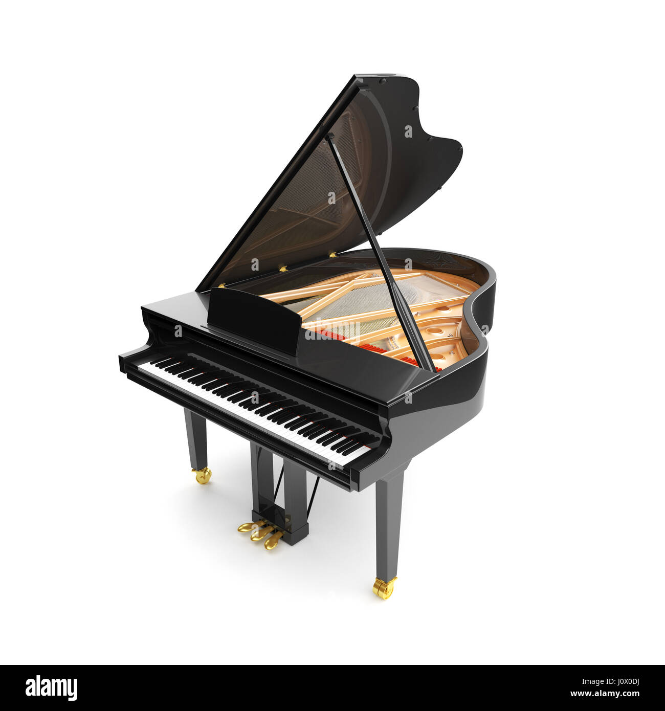 Grand piano isolated on the white background. Stock Photo