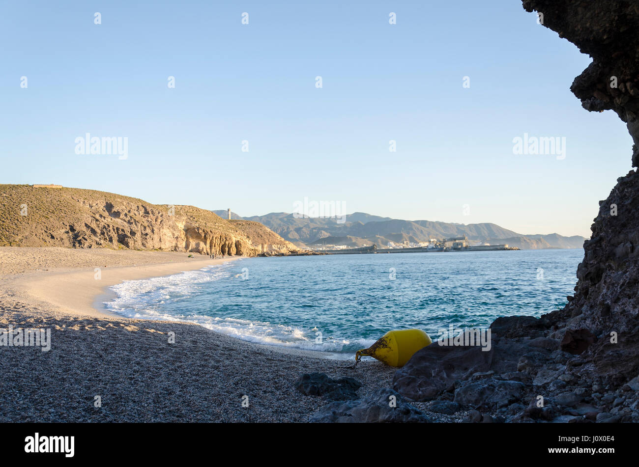 A view of a Dead beach, Almería province, Spain. Stock Photo