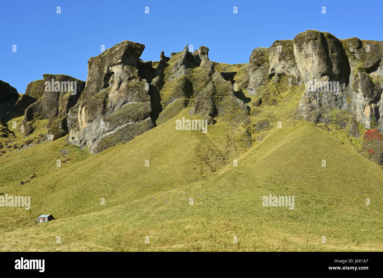 Unusual "bonelike" weathered rock cliff along the route 1 road between
