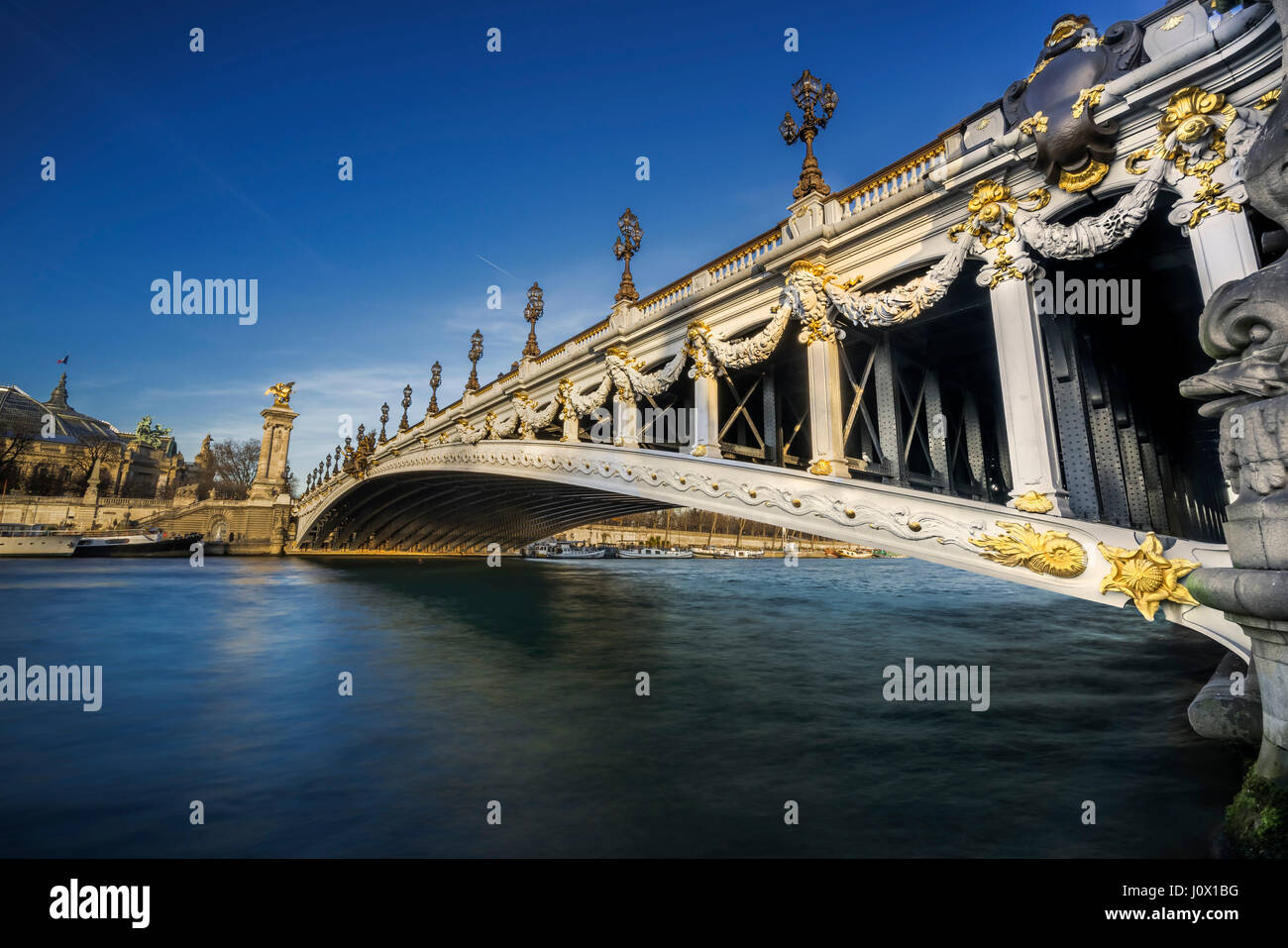 Baroque Bridge over river Seine, Paris, France Stock Photo