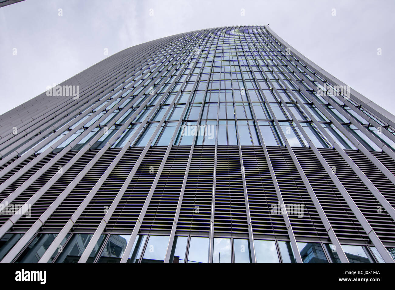 London, UK - March 29, 2017: The skyscraper at 20 Fenchurch street known as the Walkie Talkie building in the City of London on a cloudy day Stock Photo