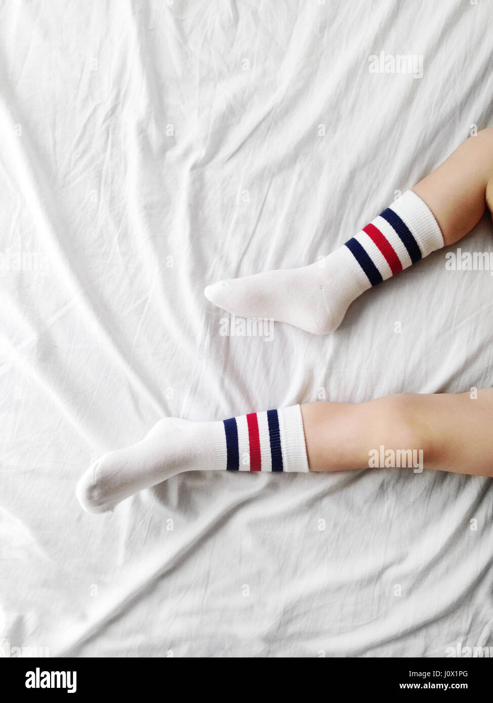 Closeup of a boy's feet and socks Stock Photo Alamy