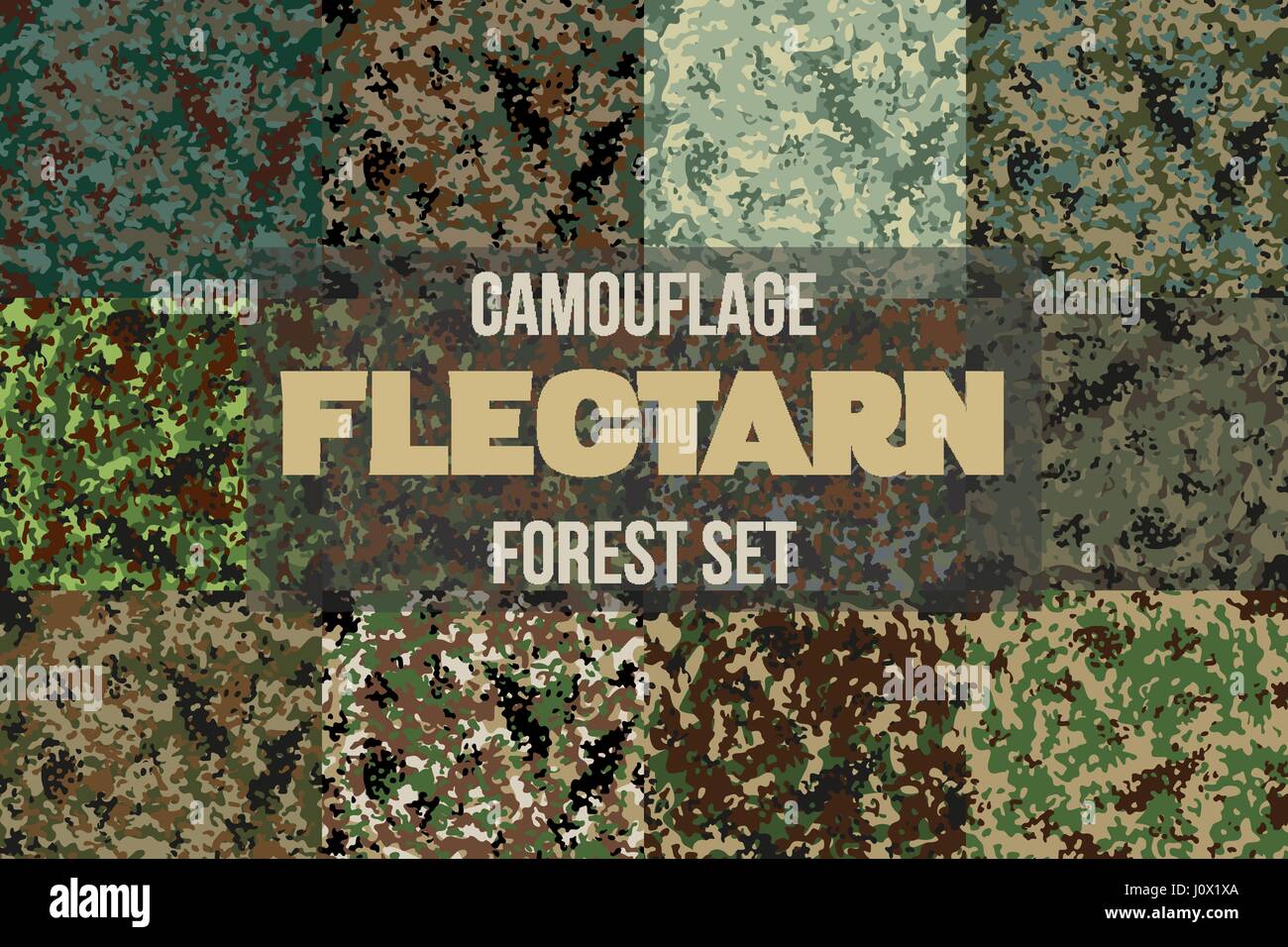 Set of Forest Flectarn Camouflage seamless pattern Stock Vector Image ...