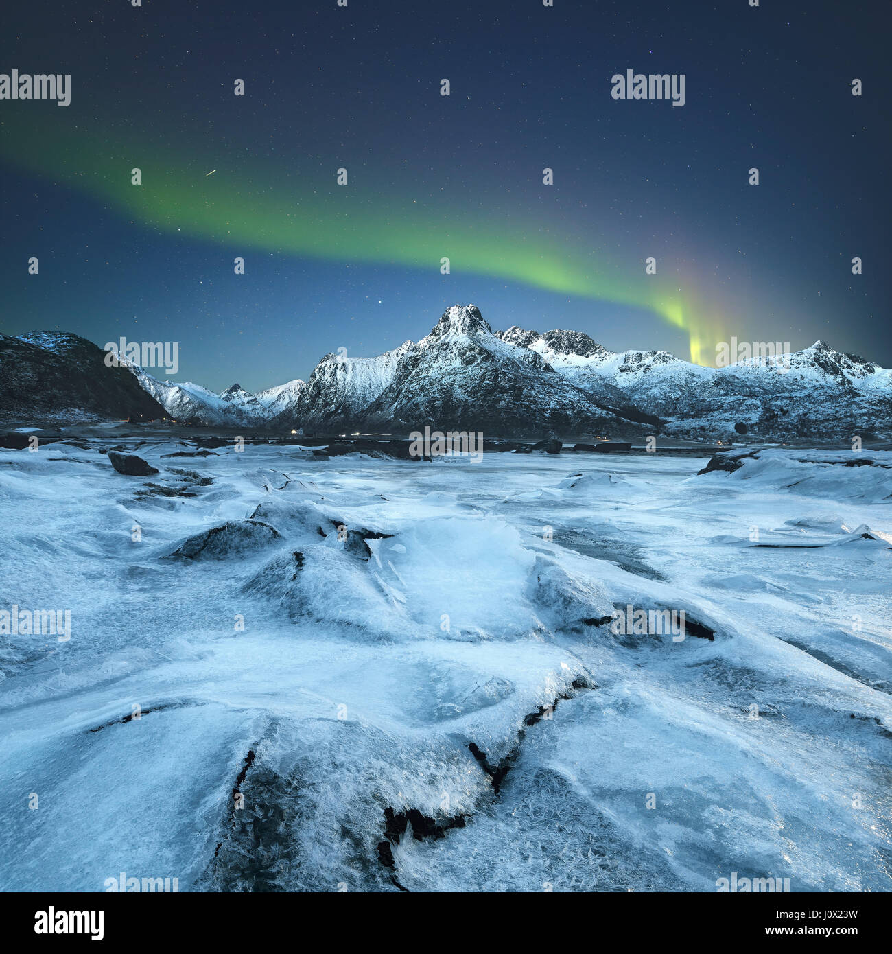 Northern lights, Lofoten, Norway Stock Photo