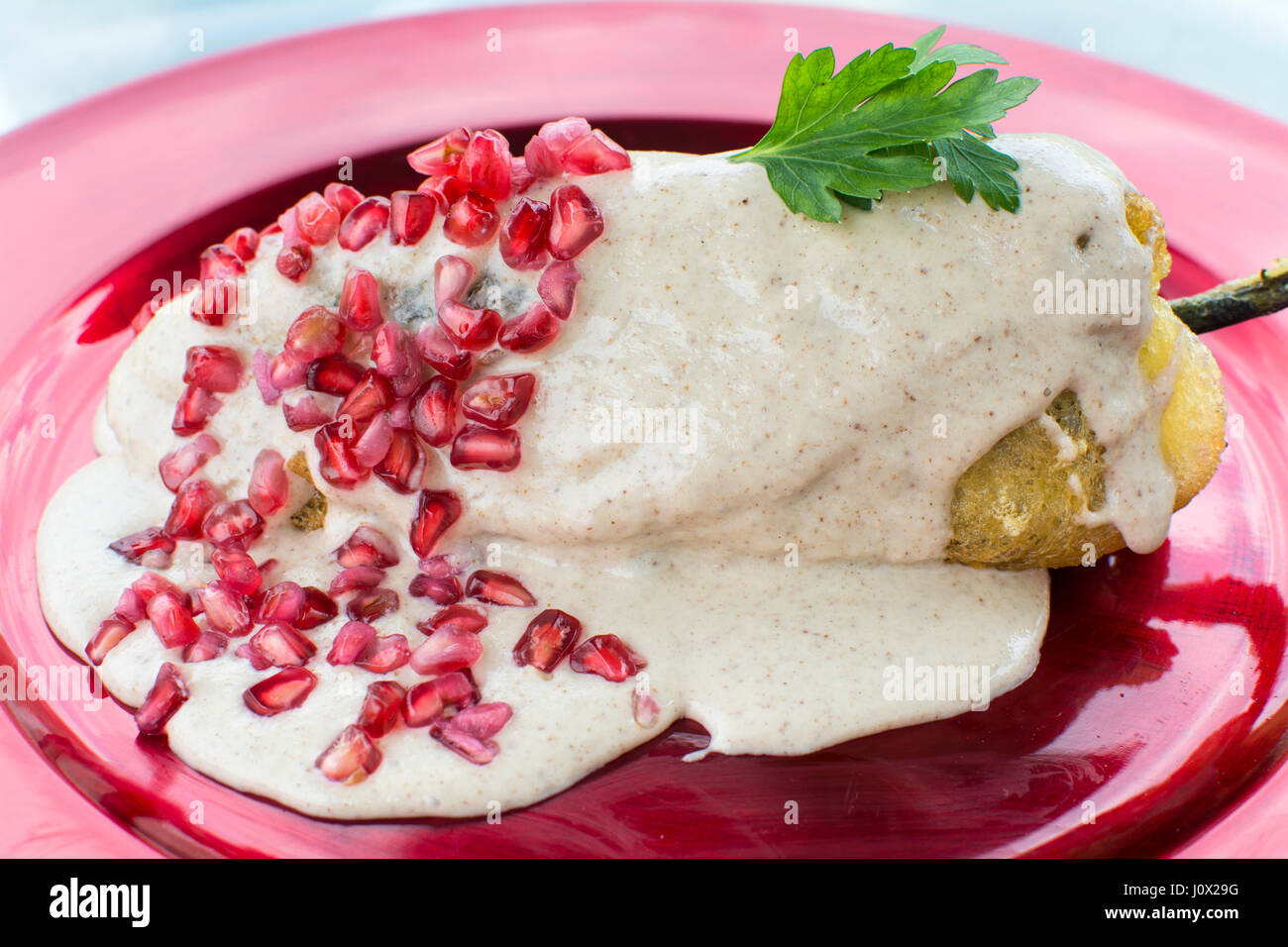 Chiles en Nogada Stock Photo