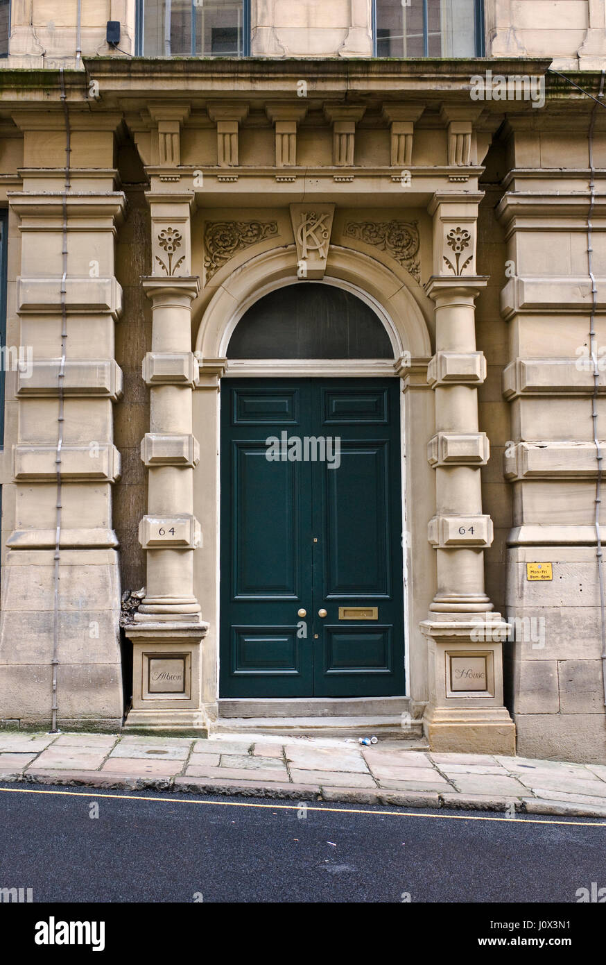 Bradford, England, the Little Germany area of warehouses and imposing building created by Jewish merchants many from Germany in the 19th century Stock Photo