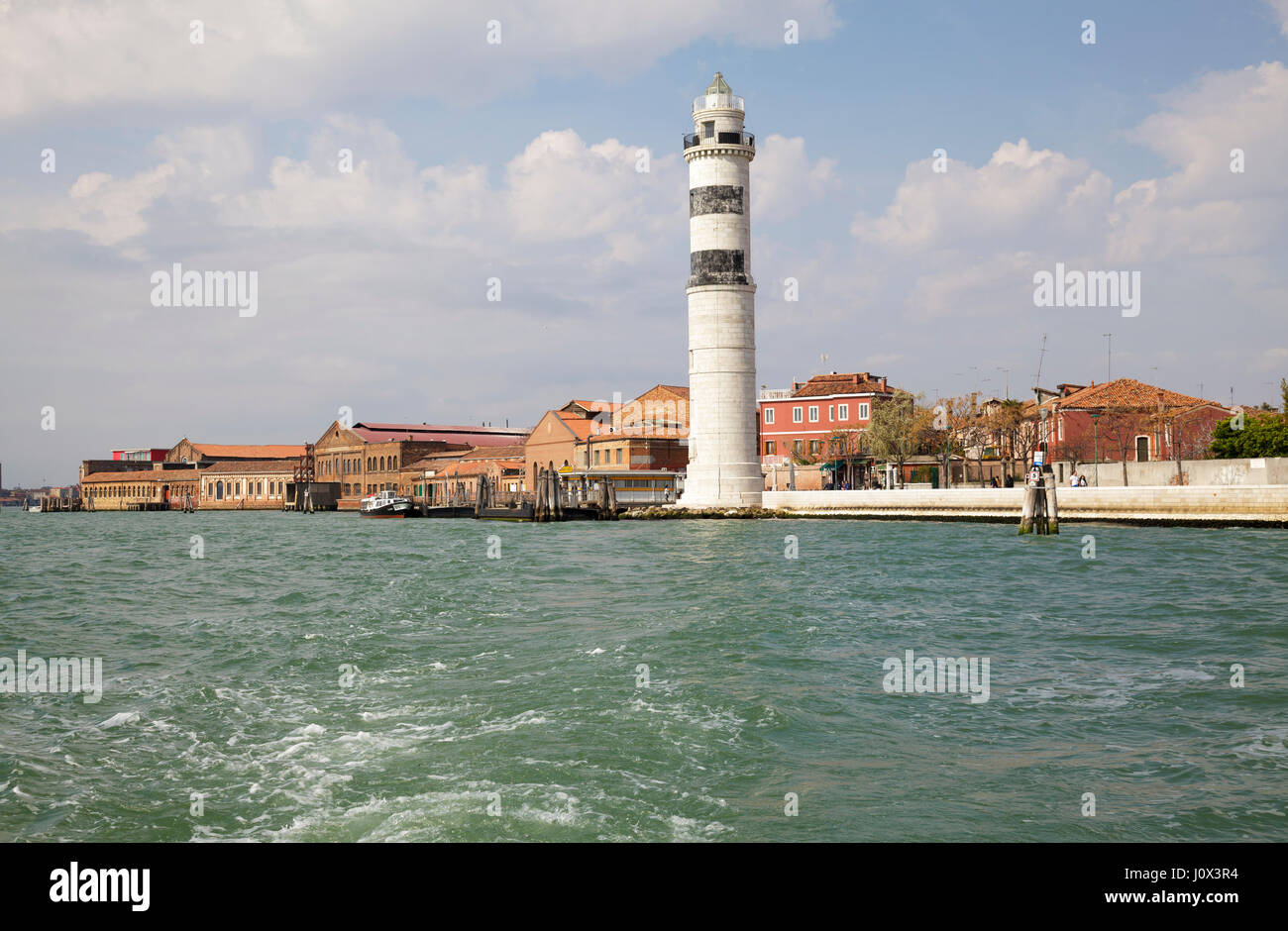 Faro water bus station and light house, Murano, Veneto, Italy Stock Photo