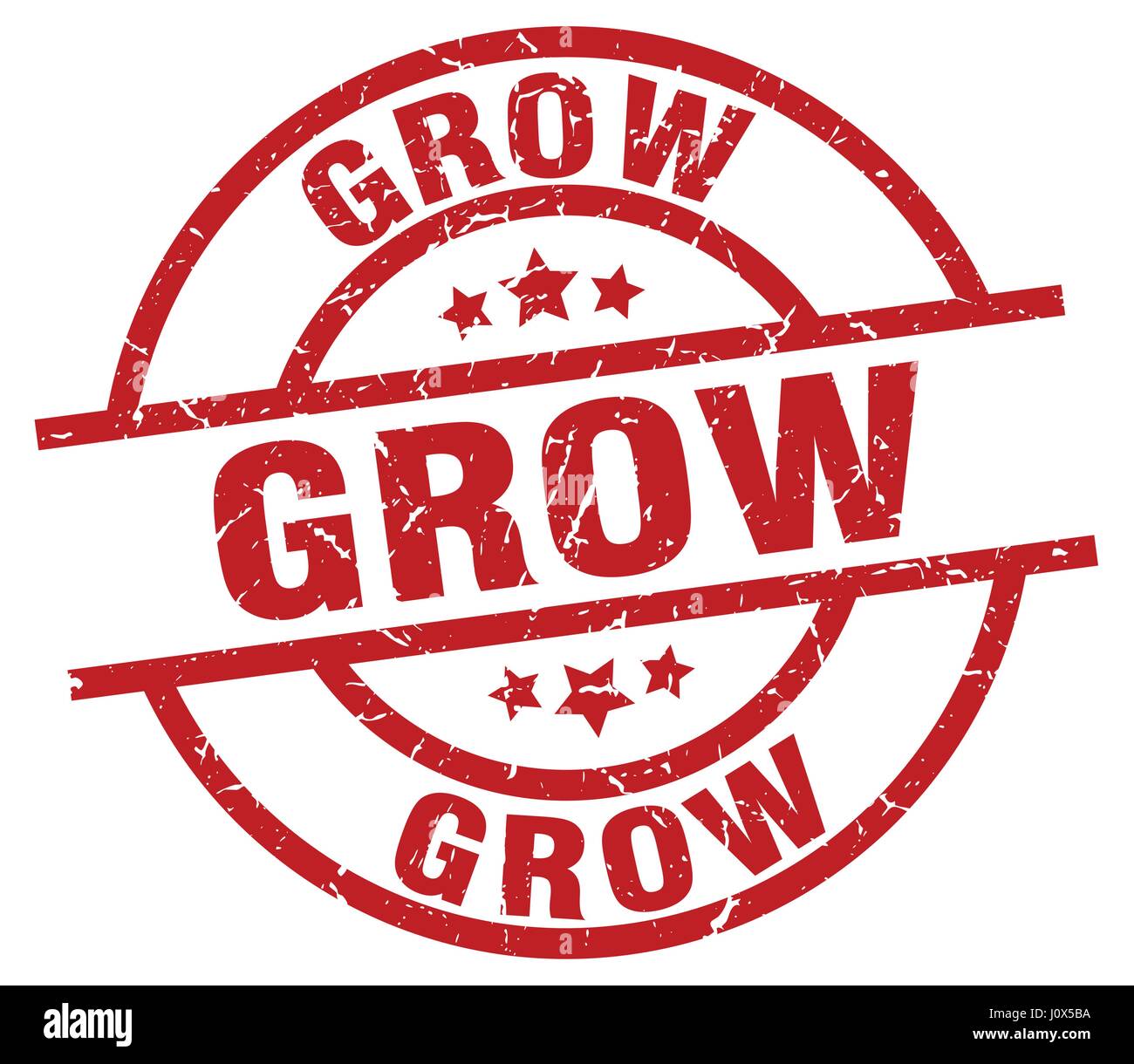 grow round red grunge stamp Stock Vector Image & Art - Alamy