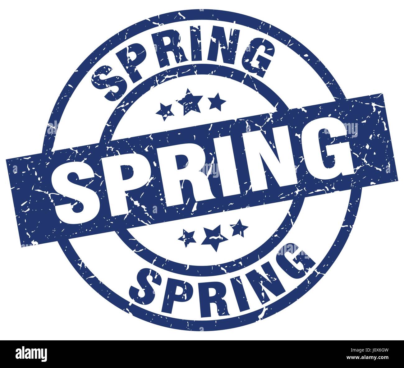 spring blue round grunge stamp Stock Vector Image & Art - Alamy