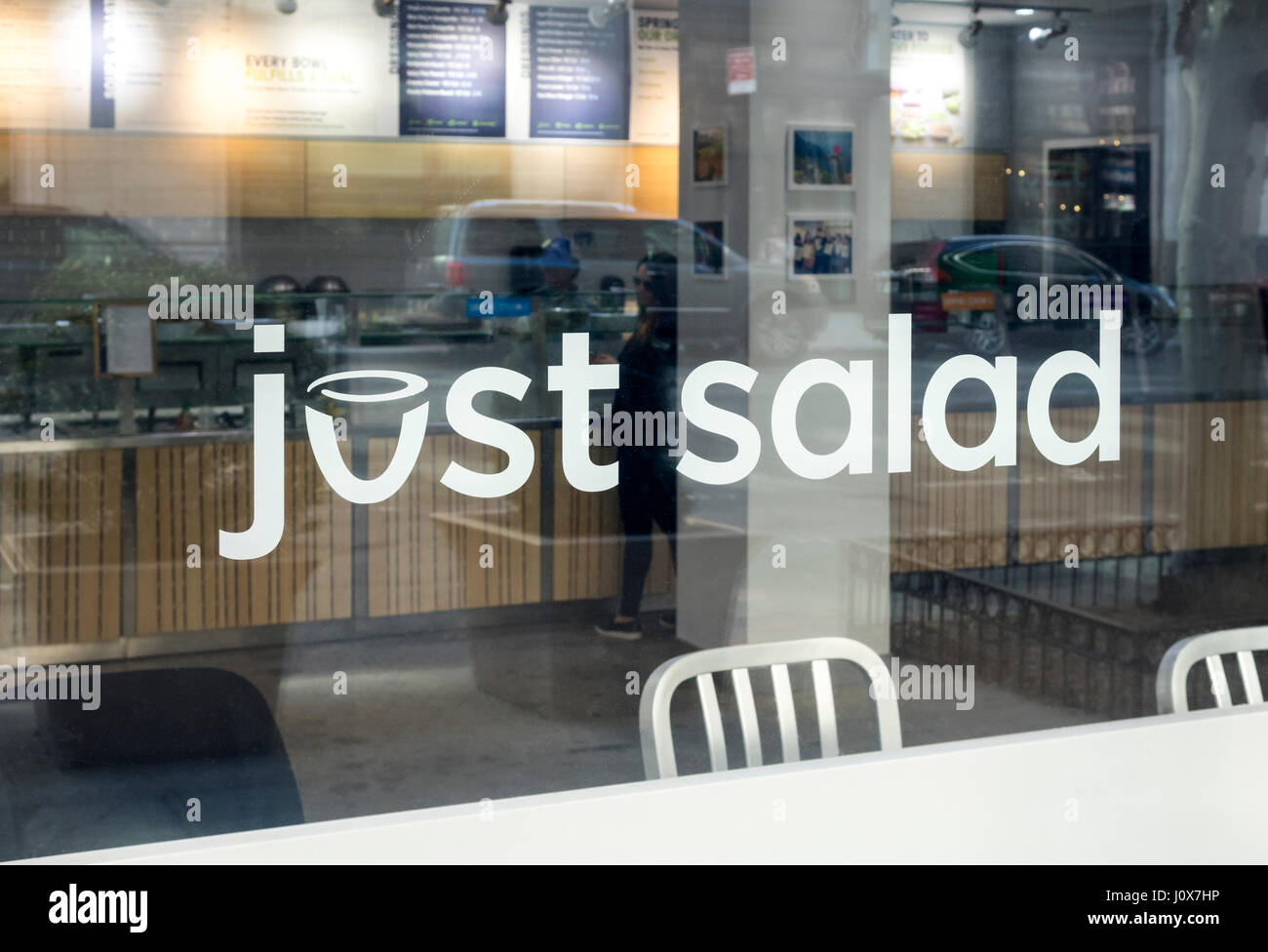 Just Salad, a take away theme restaurant in New York City Stock Photo