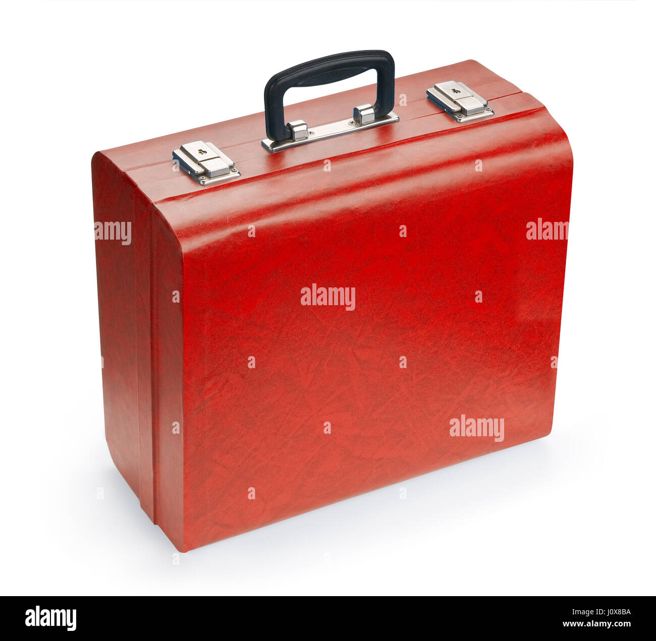Red suitcase, isolated on white background Stock Photo Alamy