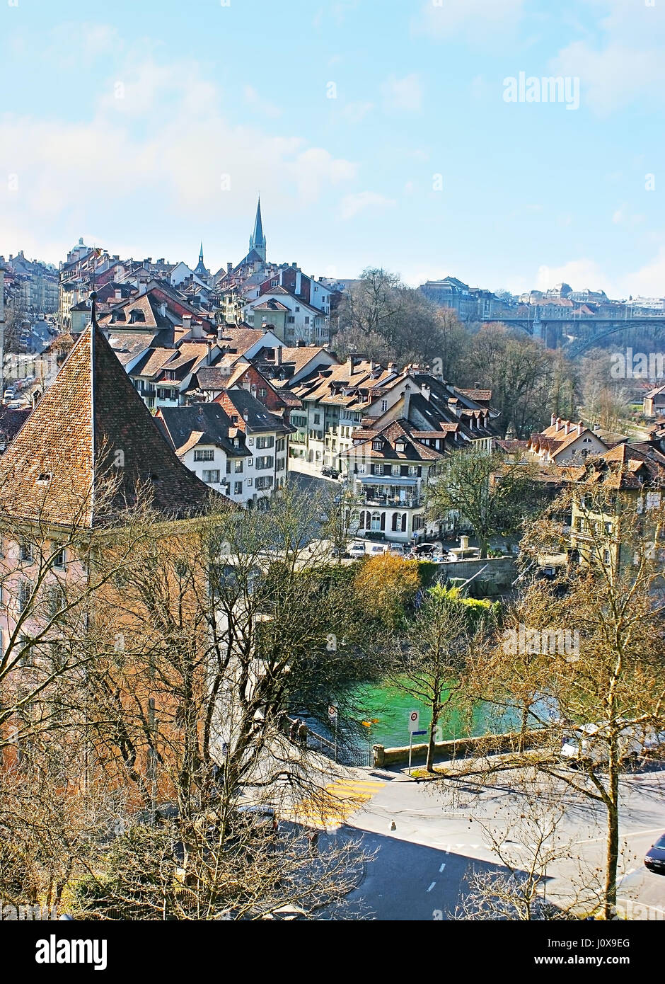 City view Nydeggkirche church and Untertorbrücke bridge Old Town Bern  Switzerland Stock Photo - Alamy