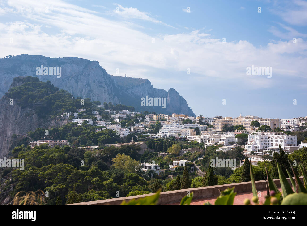 View of Capri Island with luxury villas, Campania, Italy Stock Photo