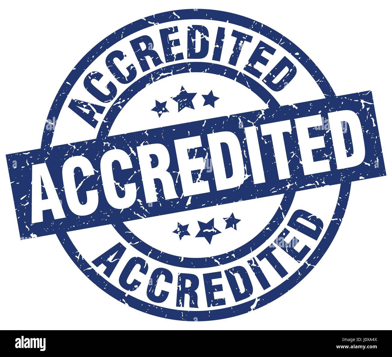 accredited blue round grunge stamp Stock Vector Image & Art - Alamy