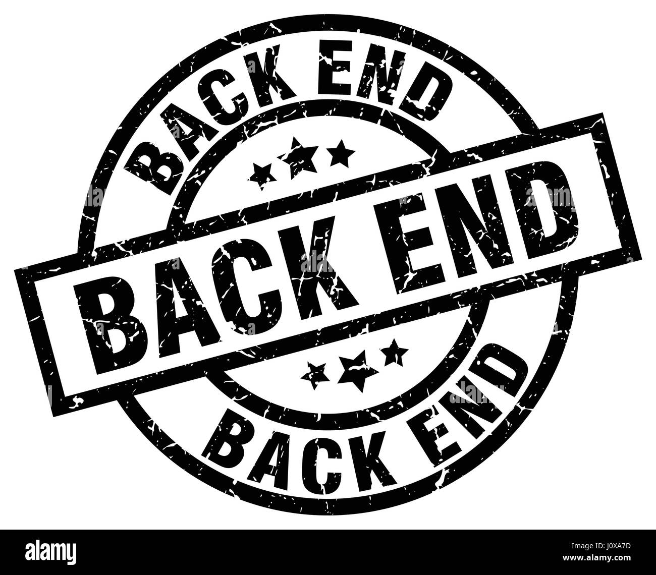 back end round grunge black stamp Stock Vector Image & Art - Alamy