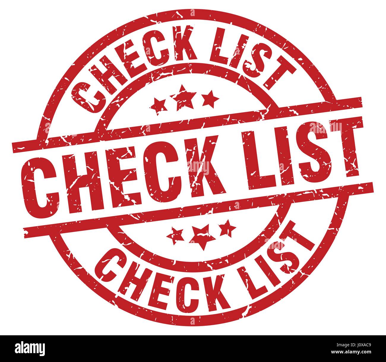 check list round red grunge stamp Stock Vector Image & Art - Alamy