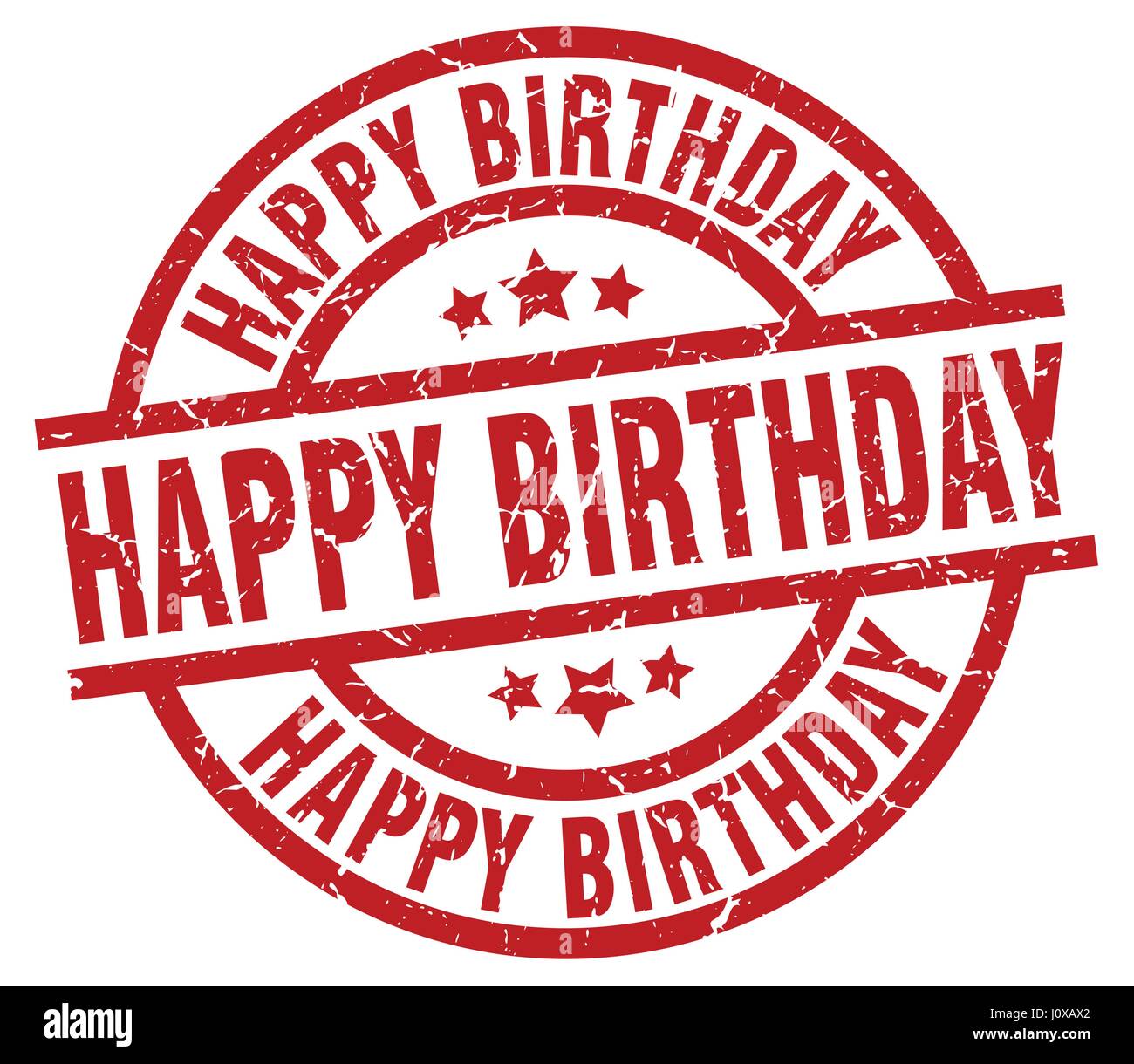 Download happy birthday round red grunge stamp Stock Vector Image & Art - Alamy