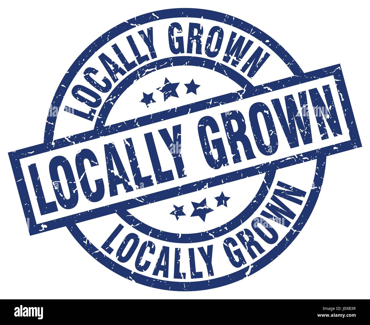 locally grown blue round grunge stamp Stock Vector Image & Art - Alamy