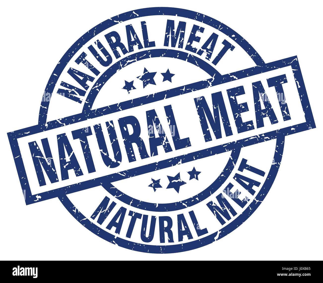 natural meat blue round grunge stamp Stock Vector Image & Art - Alamy