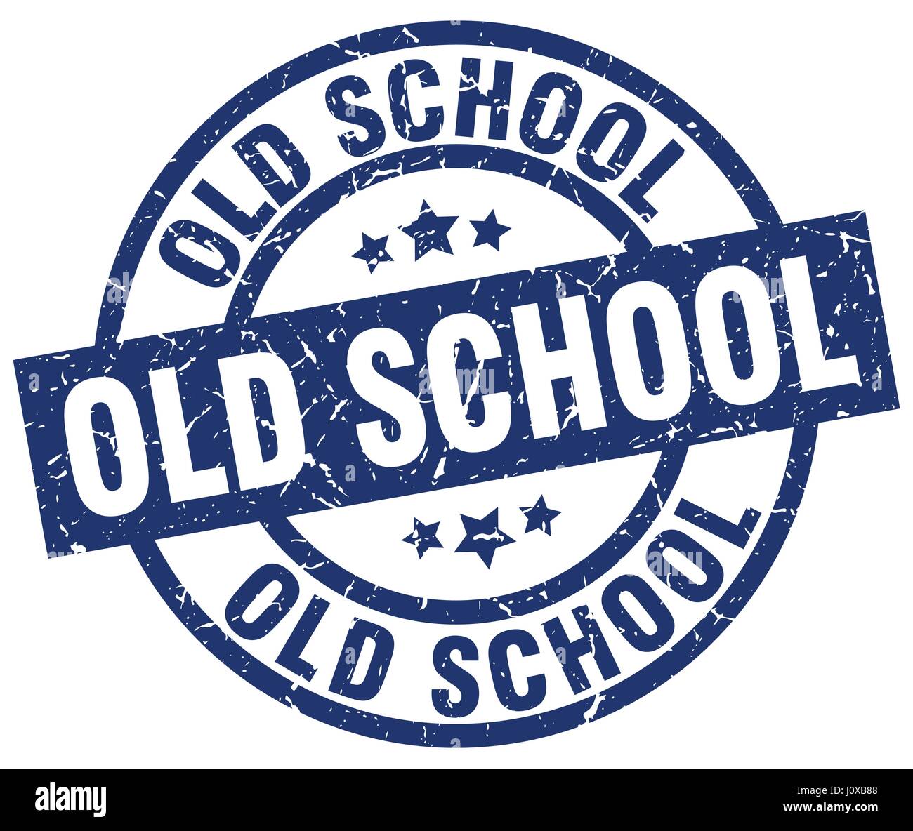 old school blue round grunge stamp Stock Vector Image & Art - Alamy