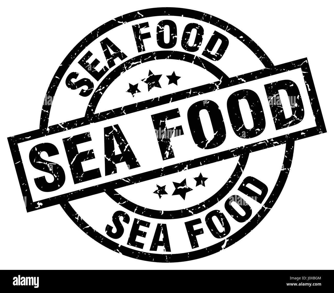 sea food round grunge black stamp Stock Vector Image & Art - Alamy