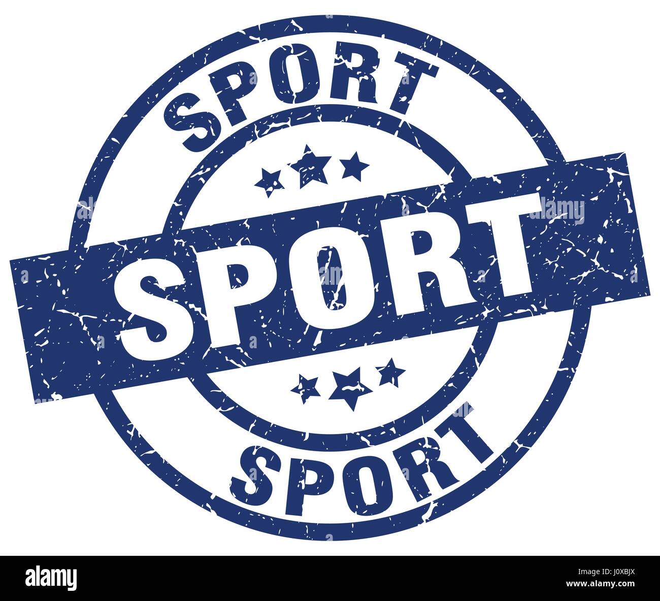 sport blue round grunge stamp Stock Vector Image & Art - Alamy