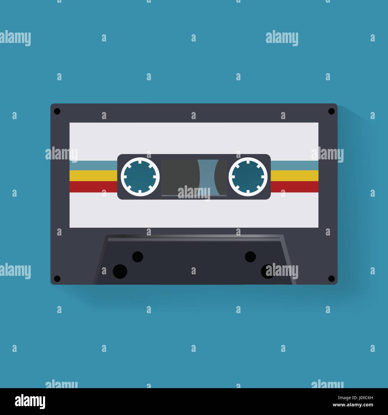 Retro Cassette Tape Music Record Icon Illustration Vector Stock Vector ...