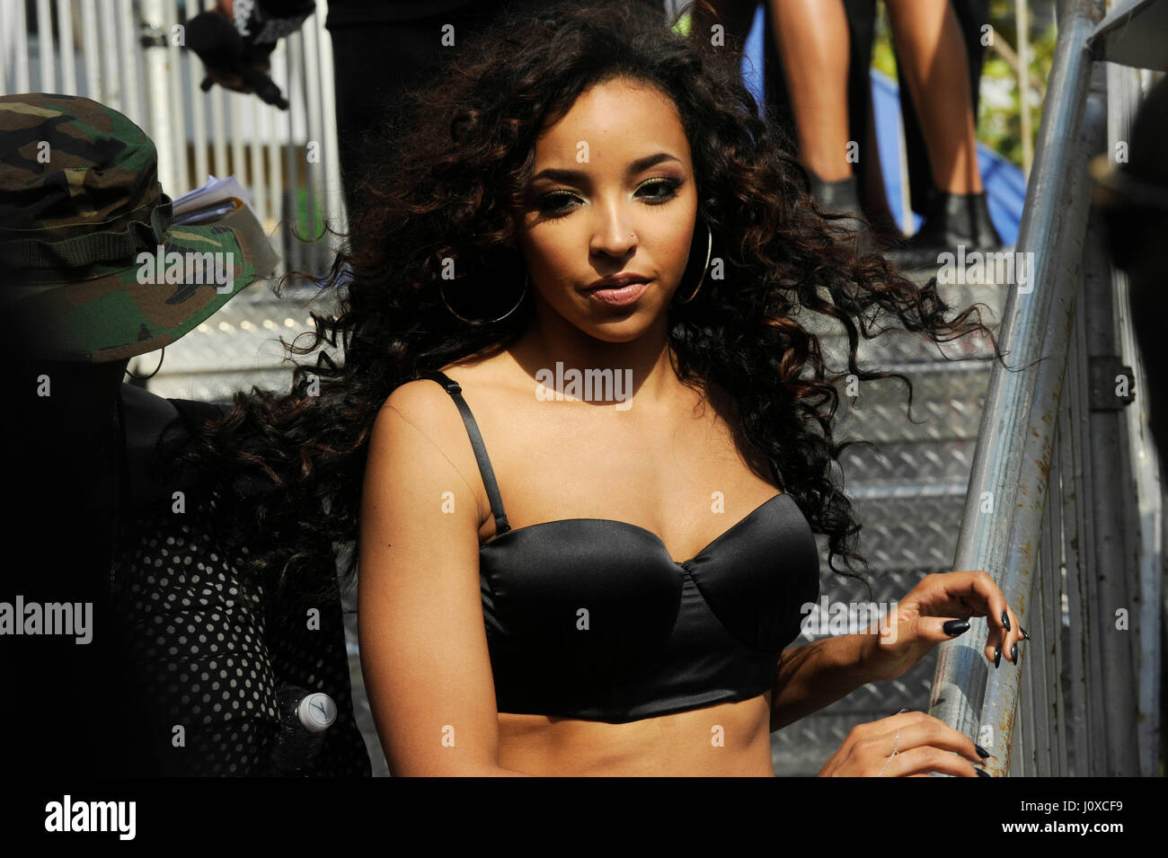 Tinashe attends the live filming of BET 106 & Park at LA Live during the BET EXPERIENCE on June 26th, 2015 in Los Angeles, California. Stock Photo