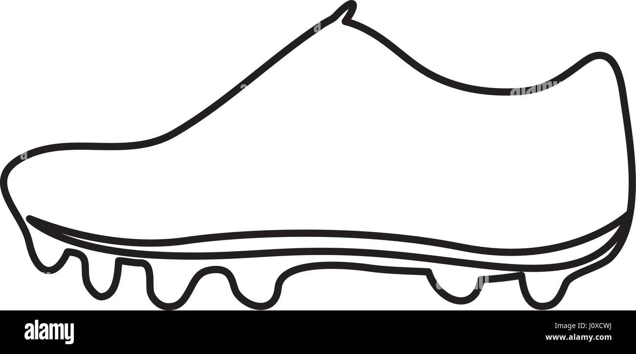 monochrome contour of soccer shoe Stock Vector Image & Art - Alamy