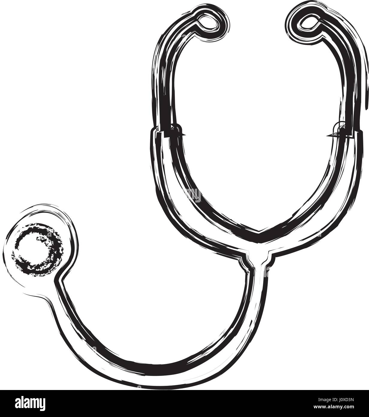 monochrome hand drawn sketch of stethoscope Stock Vector Image & Art