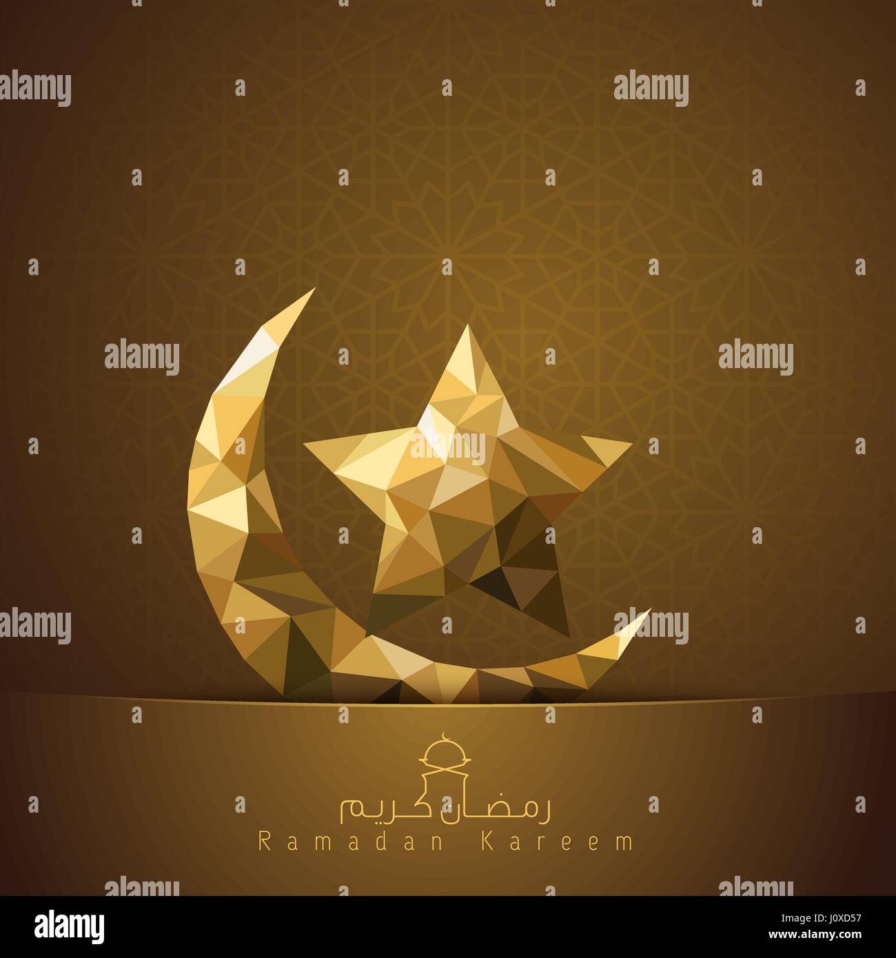 Ramadan Kareem islamic crescent and star for greeting banner background ...