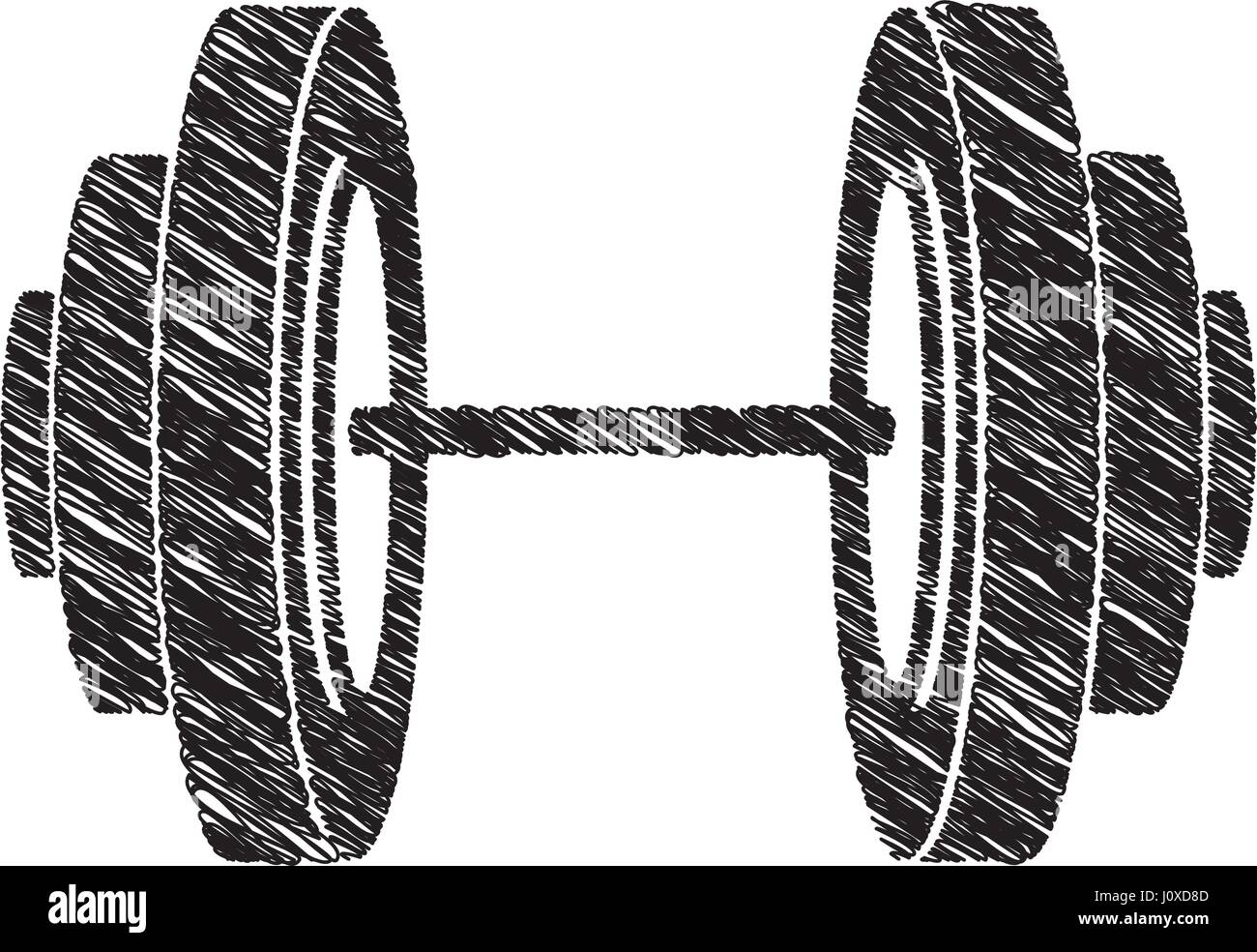 silhouette drawing dumbbell for training in gym Stock Vector Image