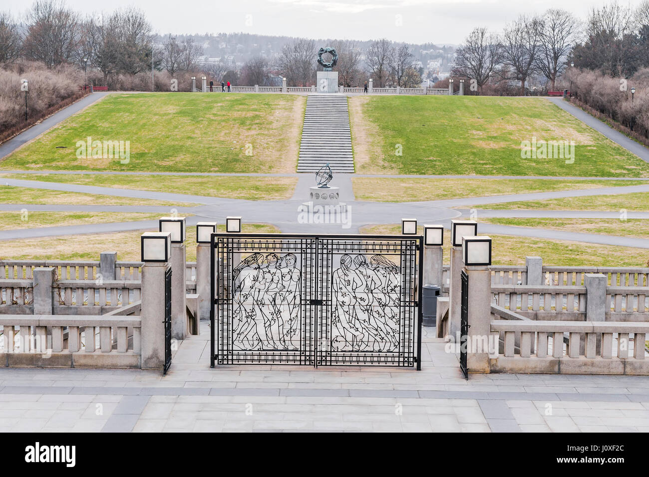 A small part of the Frogner Park. Oslo. Norway Stock Photo