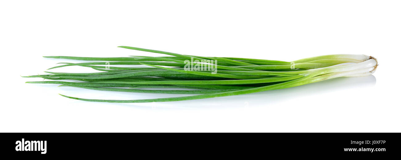 Green onion isolated on the white background Stock Photo - Alamy