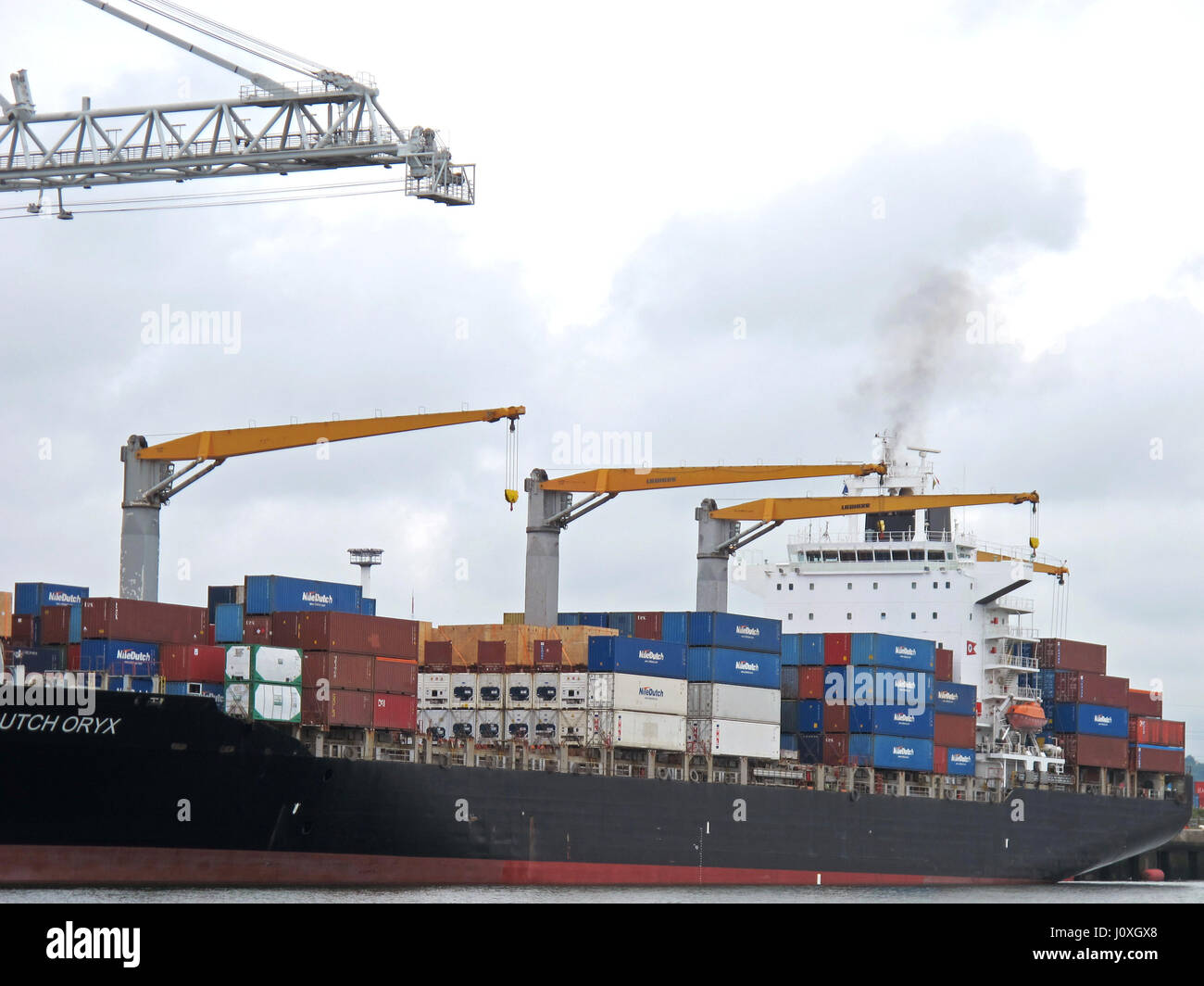Port Autonome du Havre, harbor, Niledutch Oryx container ship vessel, Normandie, Seine-Maritime, France, Europe Stock Photo