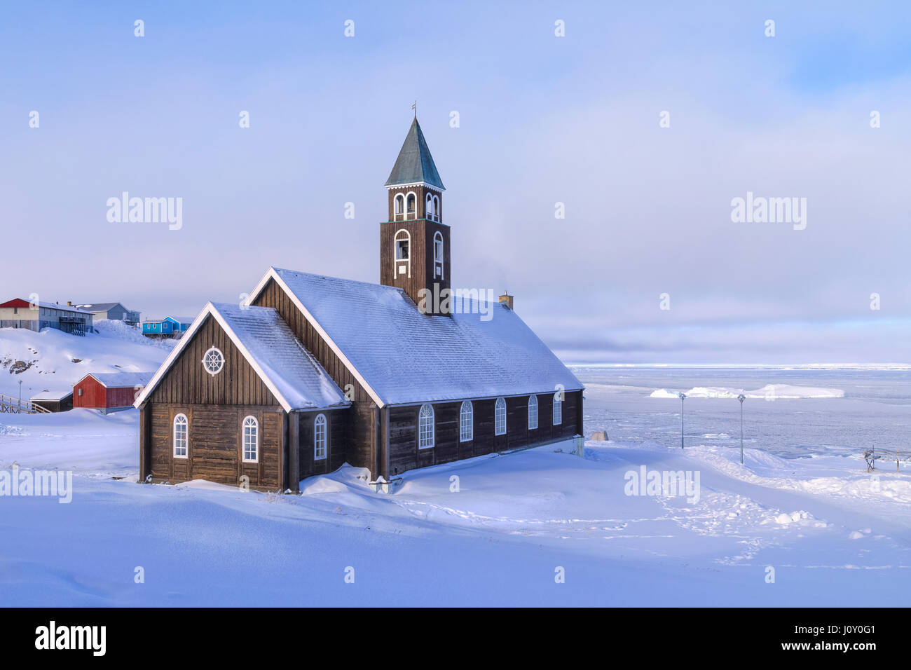 Zion Church of Ilulissat, Greenland Stock Photo