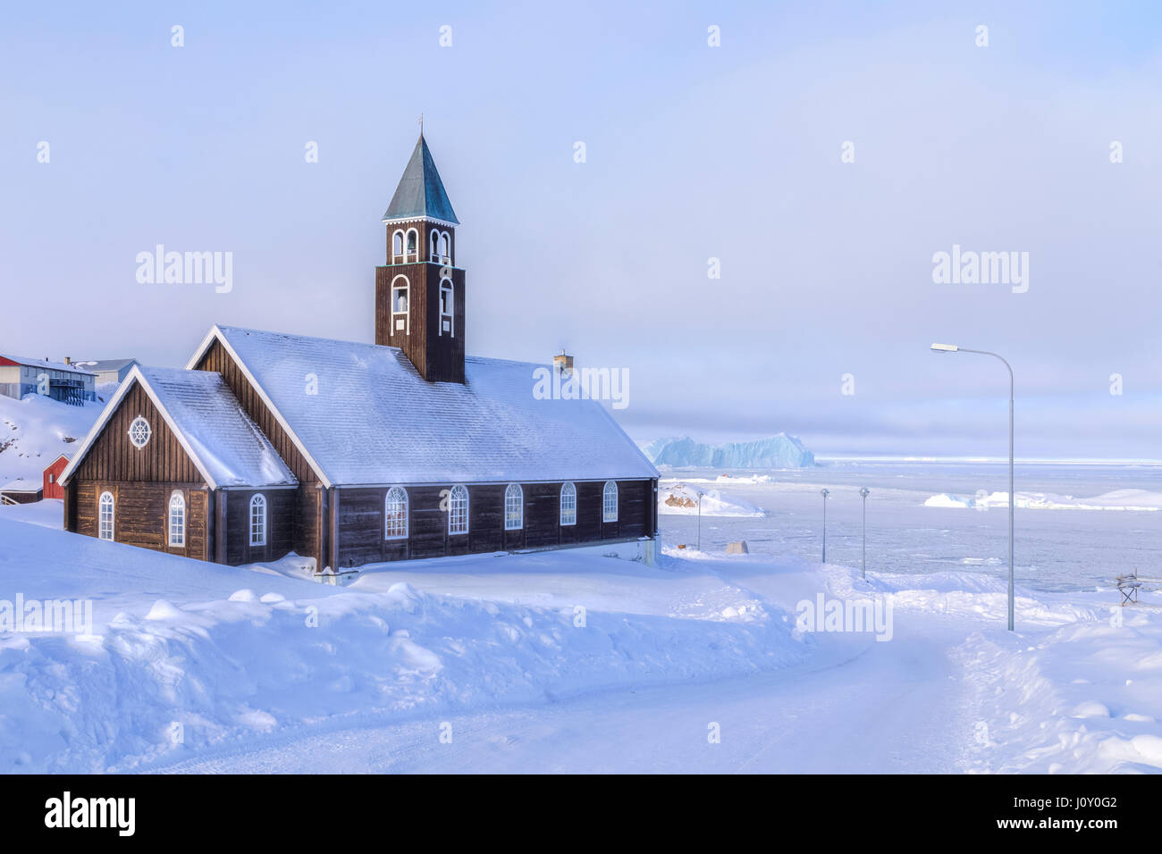 Zion Church of Ilulissat, Greenland Stock Photo